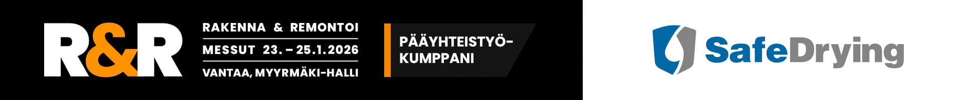 Rakenna & Remontoi -messujen pääyhteistyökumppani SafeDrying